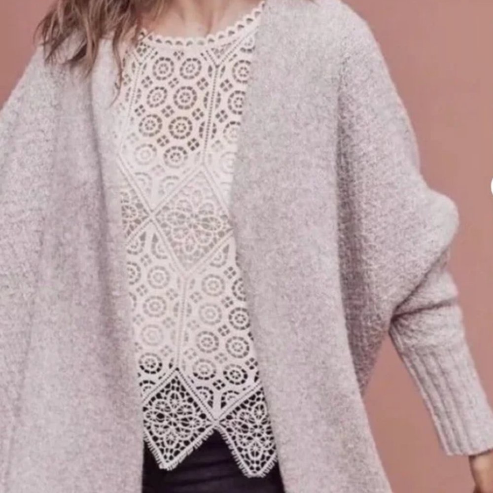 Anthropologie Angel of the North Chauvet Cardigan lavender sweater, size S